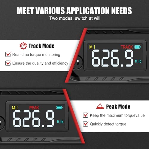 Image of VANPO Digital Torque Wrench 3 /4-Inch 31-627 ft-lb for Heavy Equipment | ±2% Accuracy, Electronic Torque Wrench with LED, Buzzer, Vibration Alert for Heavy Truck, Industrial Equipment & Agricultural