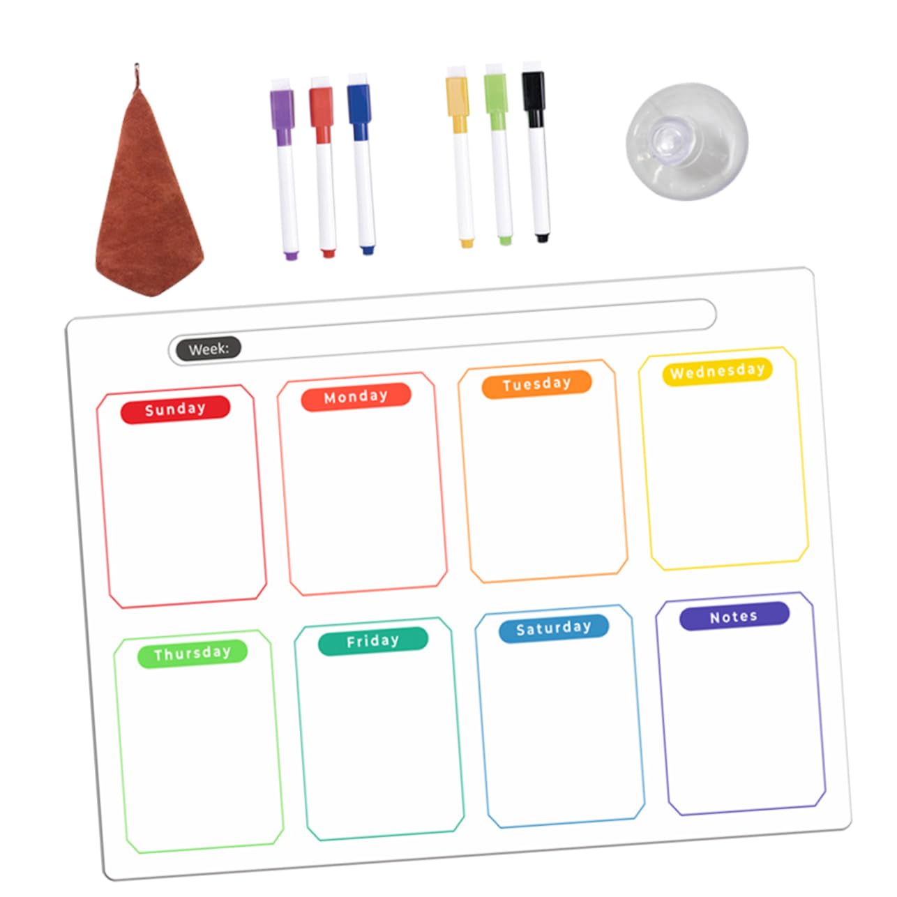 SHINEOFI 3 Set planner settimanale organizer settimanale lavagnette magnetiche organizzatori Creatore asse calendario lavagna per frigorifero lavagna cancellabile a secco settimanale cotone