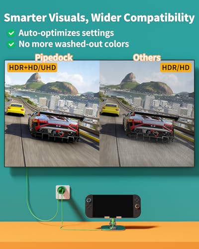 Image of POWKONG Switch 2 Charger Dock Portable Compatible with Nintendo Switch 2 /1 /OLED /Lite, 60W GaN Charging Dock&Hub, Docking Station for TV with 4K 60Hz HDMI /USB-C PD Fast Charging /USB 2.0-Green