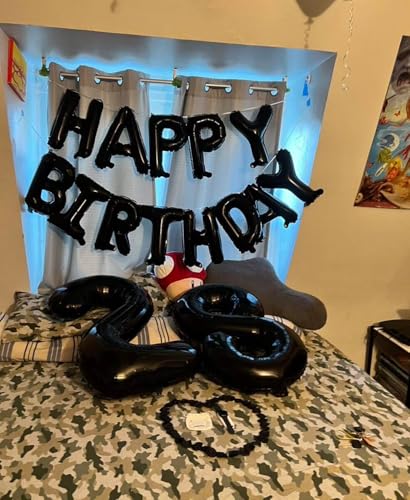 Image of 40 Inch Black Number 9 Balloon, 9th Birthday Decoration Boys Girls