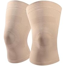 Knee Compression Sleeves, 1 Pair, Can Be Worn Under Pants, 20-30mmHg Strong Support Knee Brace for Unisex, Knee Support for Meniscus Tear, Arthritis, Pain Relief, Injury Recovery, Daily Wear, Beige XL