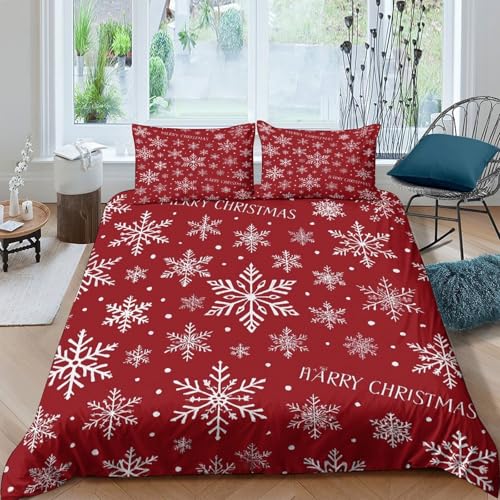 Housse de couette flocons de neige microfibre hypoallergénique douce - 4