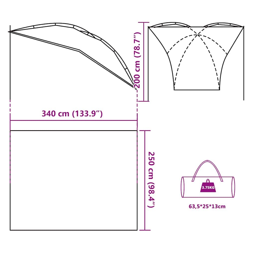 Tenda per auto, verde, impermeabile, in poliestere 185T, con rivestimento in poliuretano, 320 x 220 x, tenda da campeggio con aste stabili, picchetti, tensione per esterni, festival