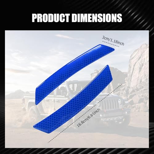 Image of 4PCS Car Reflective Trim Side Marker Stickers, Side Reflectors for Car, Anti-Collision Automatic Bumper Fender Stickers, Auto Exterior Accessories Reflector Guard Fit Cars (Blue, 4PCS)
