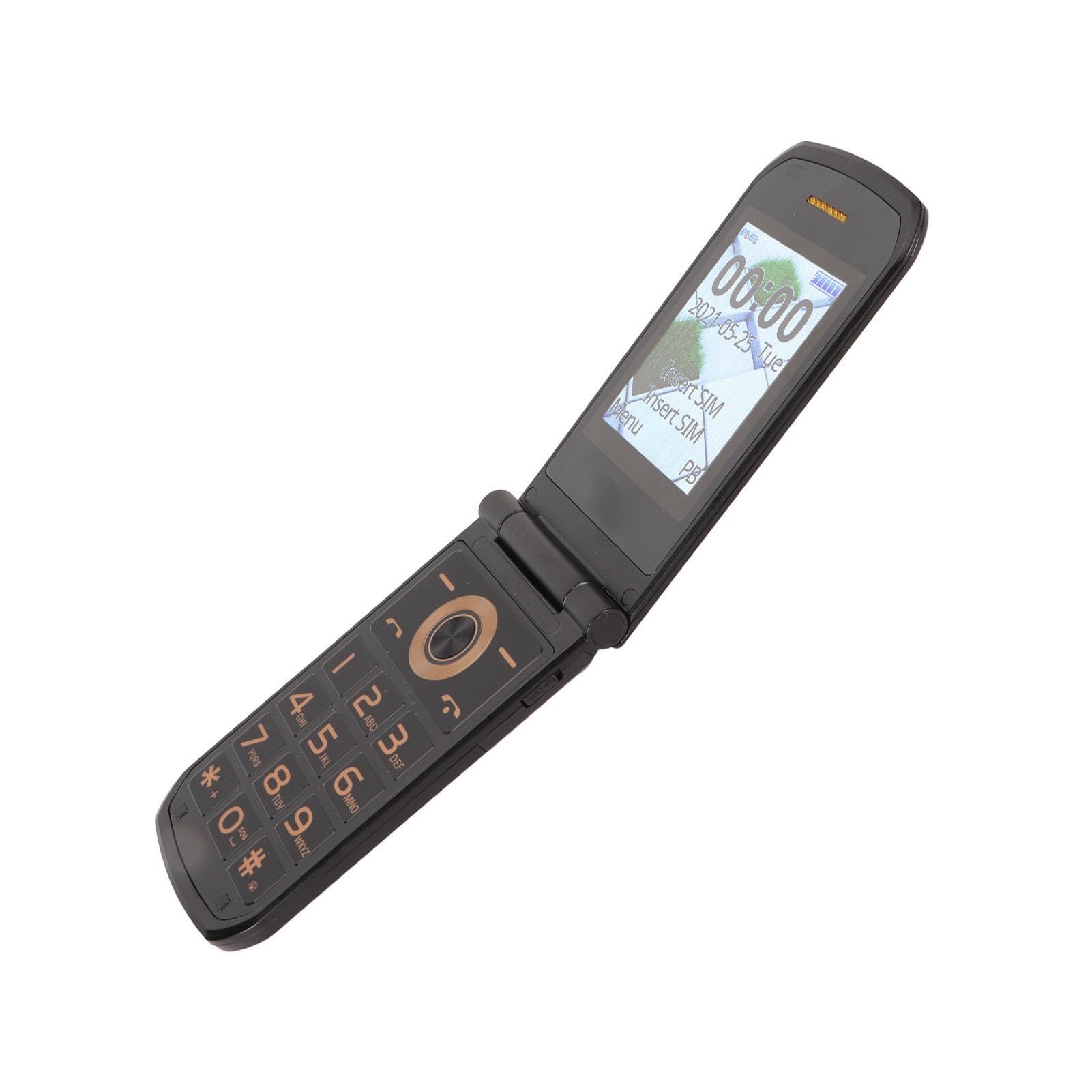 Telefon z klapką 4G dla Seniorów Obsługa Szerokiej Sieci Pozycjonowanie GPS Wewnętrzny Telefon z klapką z podwójną kartą (BLACK)