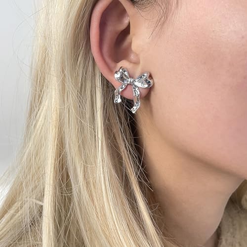 Bow Necklace for Women 14K Gold Plated Bowknot Dainty Bow Pendant Chain Necklace Fashion Jewelry Gifts