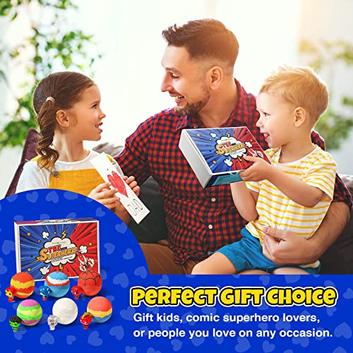 Daisy Encens Bath Bombs For Kids With Toys Inside,Bubble Bath Fizzies With Superhero Toy Surprises,Large Bombs Moisturizing Natural , Bath Bombs For Kids, Gift For Girls And Boys #TOP6