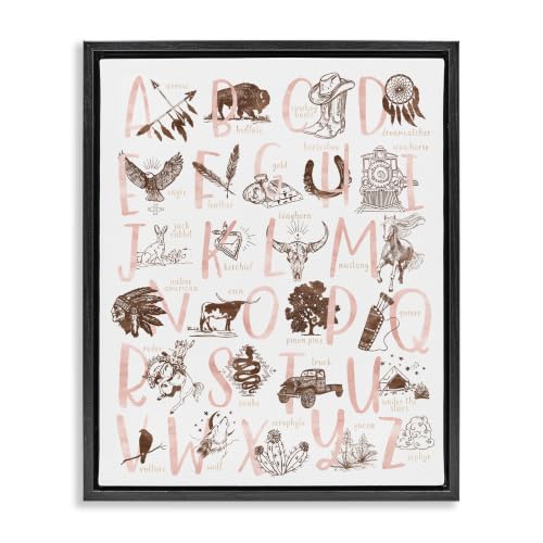 Southwestern Alphabet Learning Chart, 16 x 20 Inch Canvas in Floater Frame