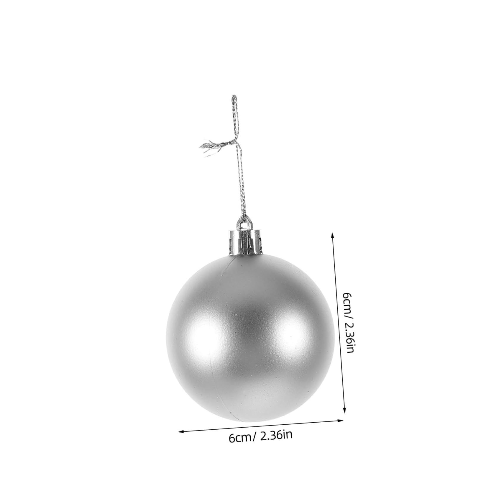 ABOOFAN Boules De Noël Suspendues Argentées 6 Cm en Plastique Plaqué Décoratives pour Sapin De Noël Maison Bureau Fête Festive