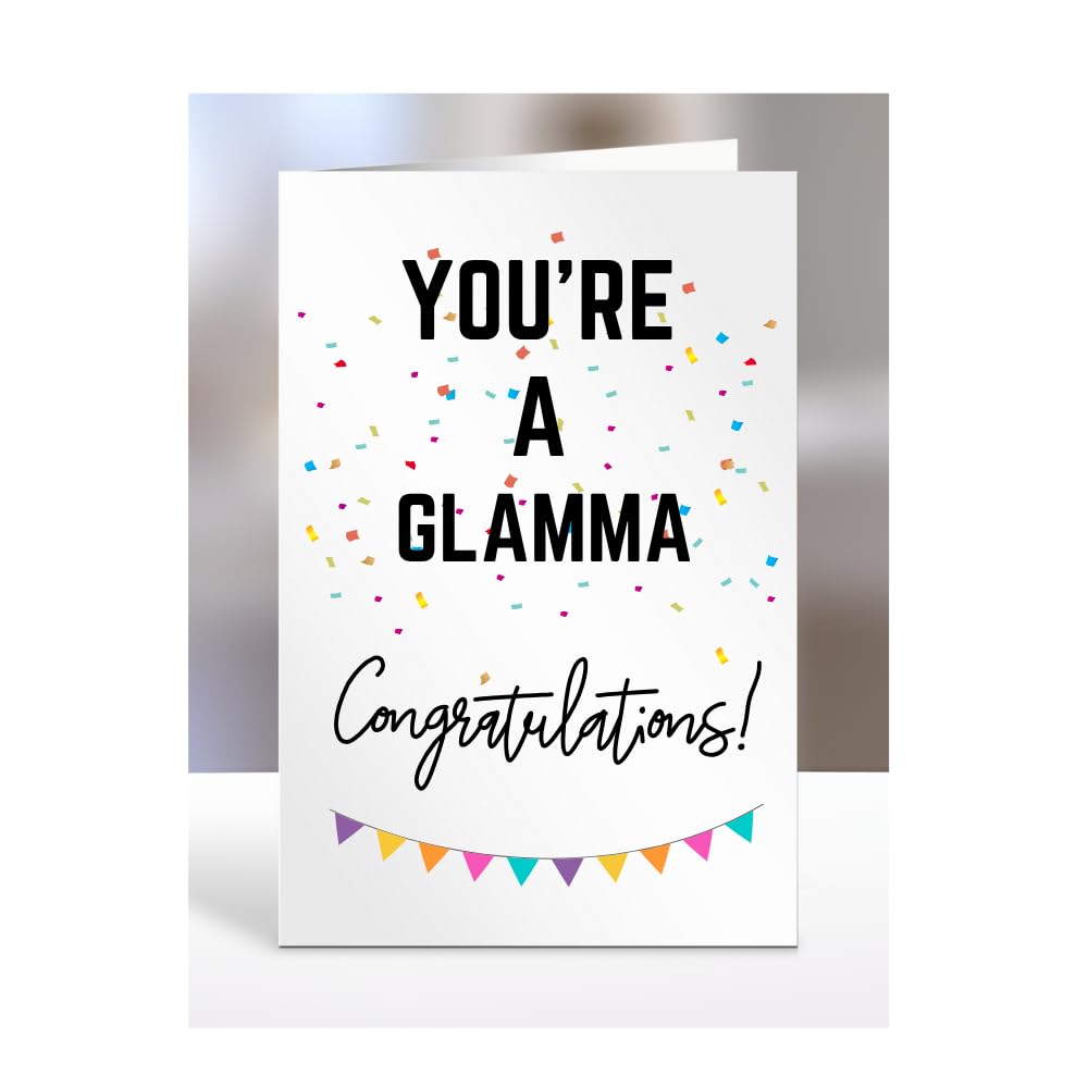 You're a Glamma card, gifts for men, women, him, her, female, male, presents for Christmas, new, congratulations, baby, you are, A5-173_97 โ image 1