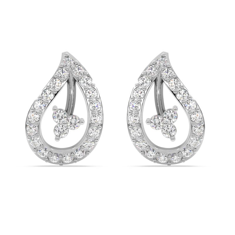 Image of KISNA JEWELS 14KT|18KT BIS Hallmark Pure Gold and Diamond Stud Earrings For Women with Screw Back clouser