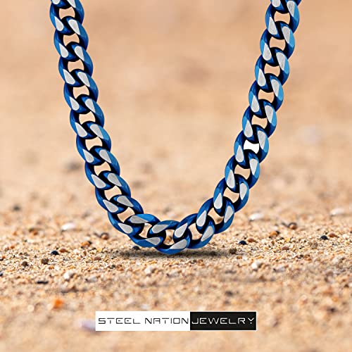 Men Stainless Steel Cuban Chain Necklace Hypoallergenic Rust Resistant - Choice of Styles Colors and Sizes4