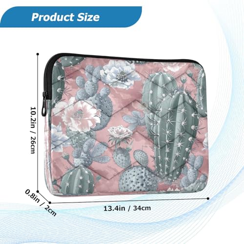 Funda para portátil 13-14 pulgadas impermeable rosa patrón cactus miniatura 3