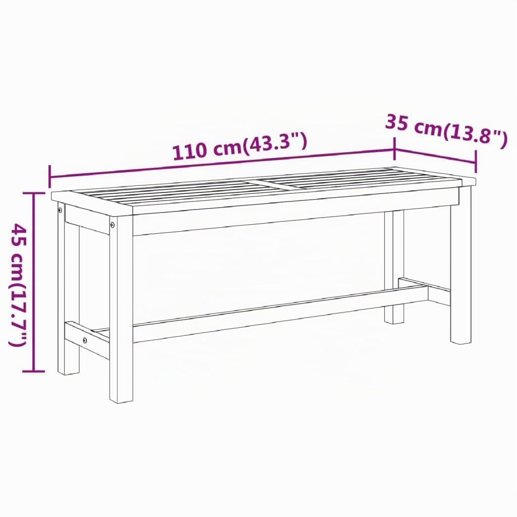vidaXL Tuinbank 110x35x45 cm massief acaciahout