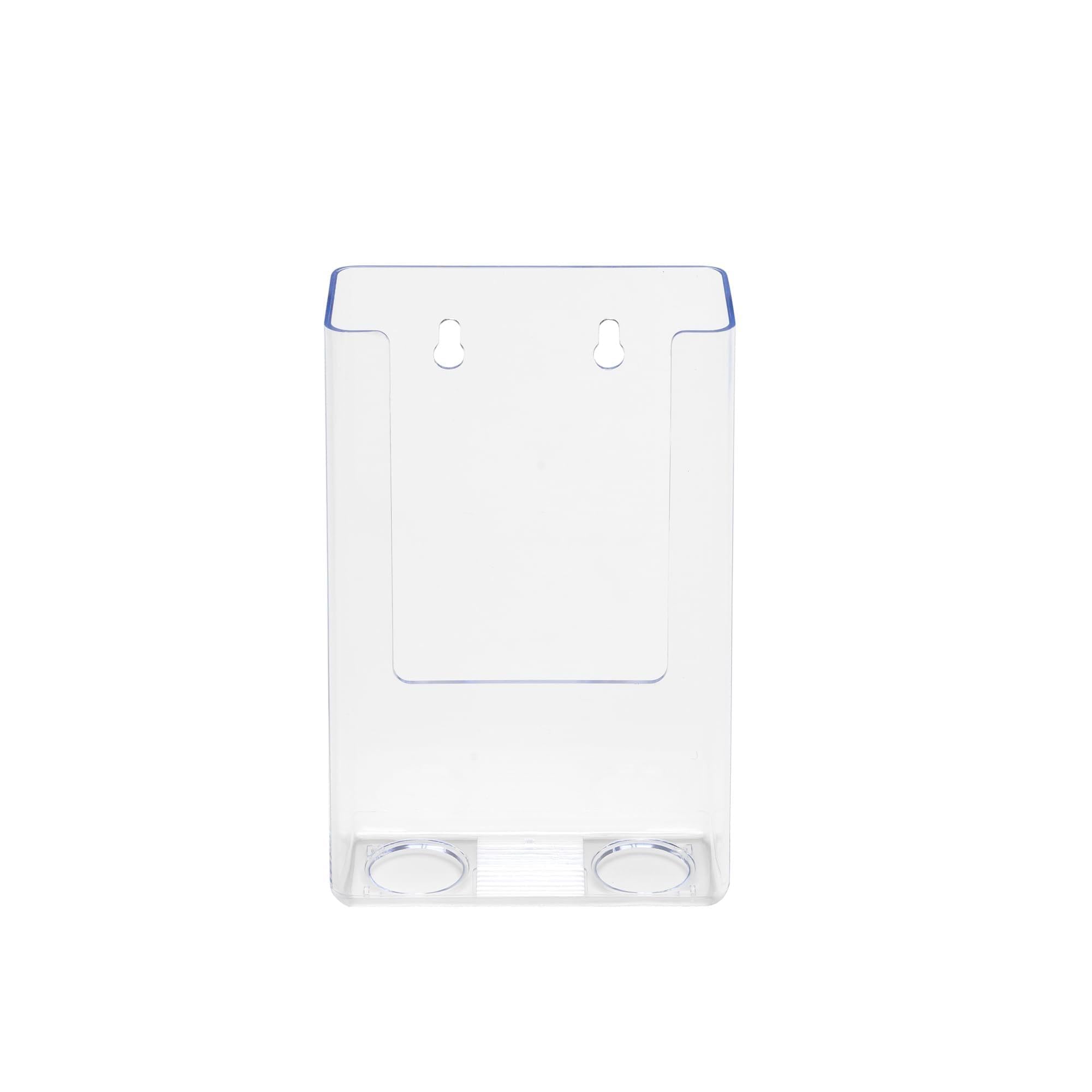 Deflecto Pack of 6 Portrait Literature Stands for Display - 1/3 of A4 Wall Mounted Magazine File Holder - Perfect for Leaflet, Brochure, & Menu - Clear Plastic Folder Rack with Flat Back Design