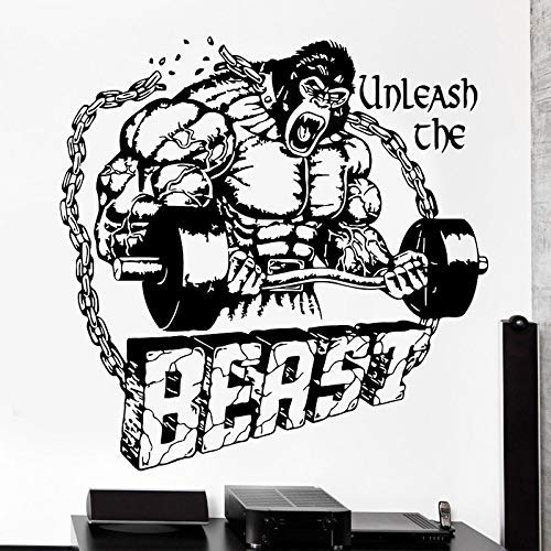 Beast Mode Gym Wandtattoo Fitness Vinyl Aufkleber Motivation Poster Dekor 57X57Cm