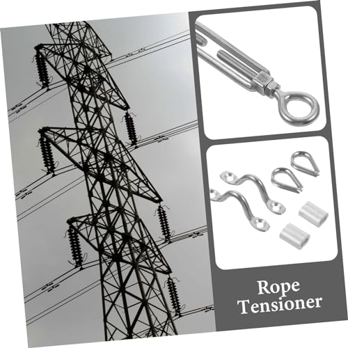 Tensor para cable de acero inoxidable ajustable para uso interior y exterior, sistema compatible de cables, hardware resistente miniatura 3