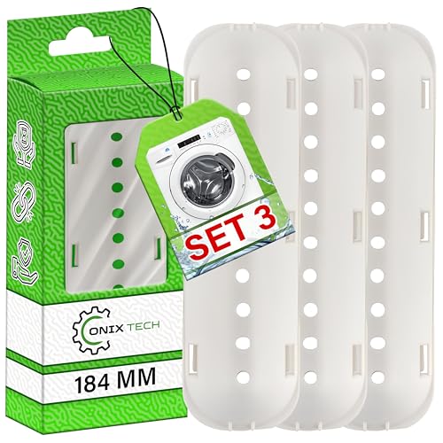 3 Piezas de Aleta de Tambor de Lavadora 184x43x40 mm con Código Original C00065463 482000022670 para Ariston para Indesit para Whirlpool - Garantía de 5 Años - ONIX TECH