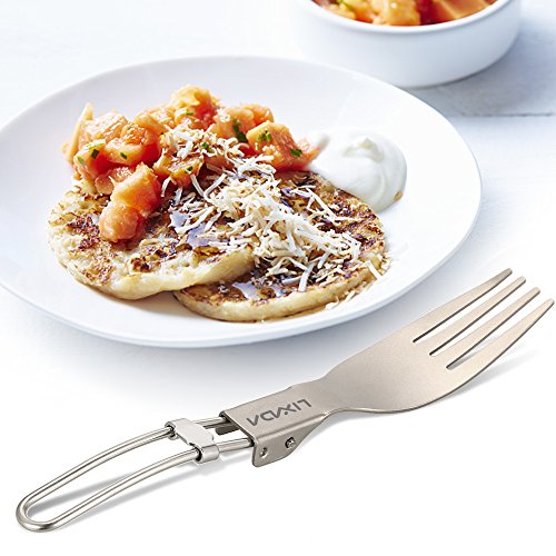 Nishore Titanium Fork Fork Ultralight Outdoor Portable Dinner Fruit Fork Talheres Talheres para Camp