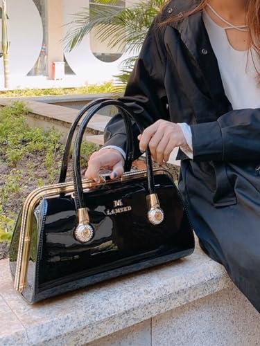 Image of Fashion Leather Women's Top Handle Satchel Crossbody Handbags Diamonds Evening Bag Purses Hard Shoulder Bags | Fashion