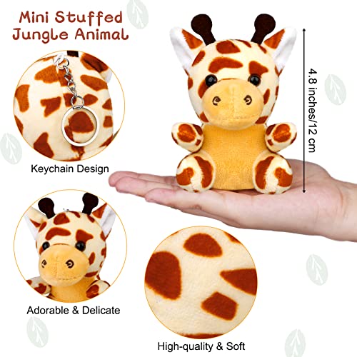 ELCOHO 16 Pieces Safari Mini Stuffed Jungle Animal Set Small Stuffed Forest Animal 3.75 Inch Animal Keychain Plush Toys for Animal Themed Parties Kids Birthday(Sitting) - Image 3
