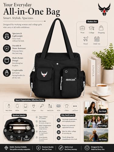 Image of ARMODA Double Pockets Glamour: Stylish Shoulder Bag for Ladies