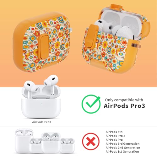 Image of for AirPods Pro 3 Case with Lock & Phone Stand,Cute Floral Pattern Style