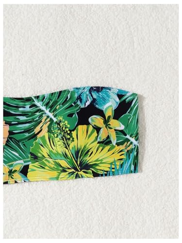 MakeMeChic Women's Strapless Bikini Top Floral Print Bandeau Swimsuit Bikini Tops4