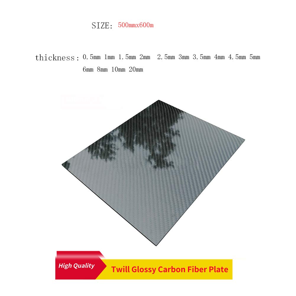 LYVQZPWLR3K Paneles de Fibra de Carbono, Tablero de Fibra de Carbono 3K, Panel Laminado de lámina de Fibra 100%(8mm)