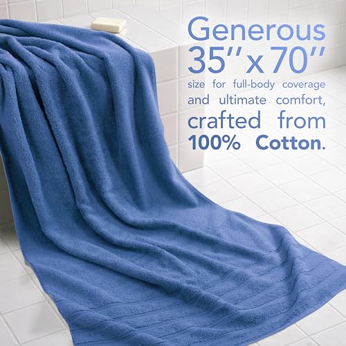 Image of American Soft Linen 100% Cotton Luxury Turkish Towels, 2PC 35x70 Bath Sheet | Soft Absorbent Quick Dry OEKO Tex Standard 100 Certificated Durable Machine Washable Breathable Premium Hotel Quality