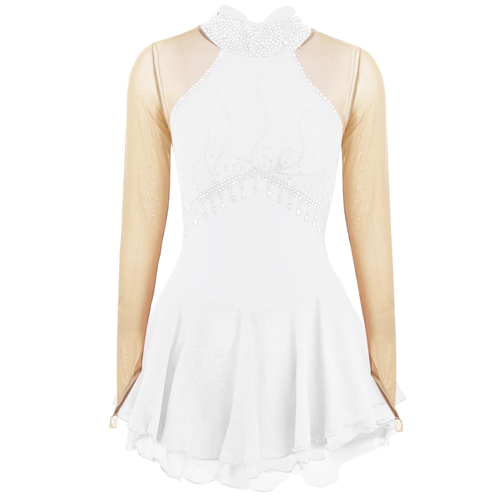 Dziewczęce Kobiety Sukienka Do Łyżwiarstwa Figurowego Rhinestone Spandex Ręcznie Robione Stroje Treningowe Kostiumy Sceniczne