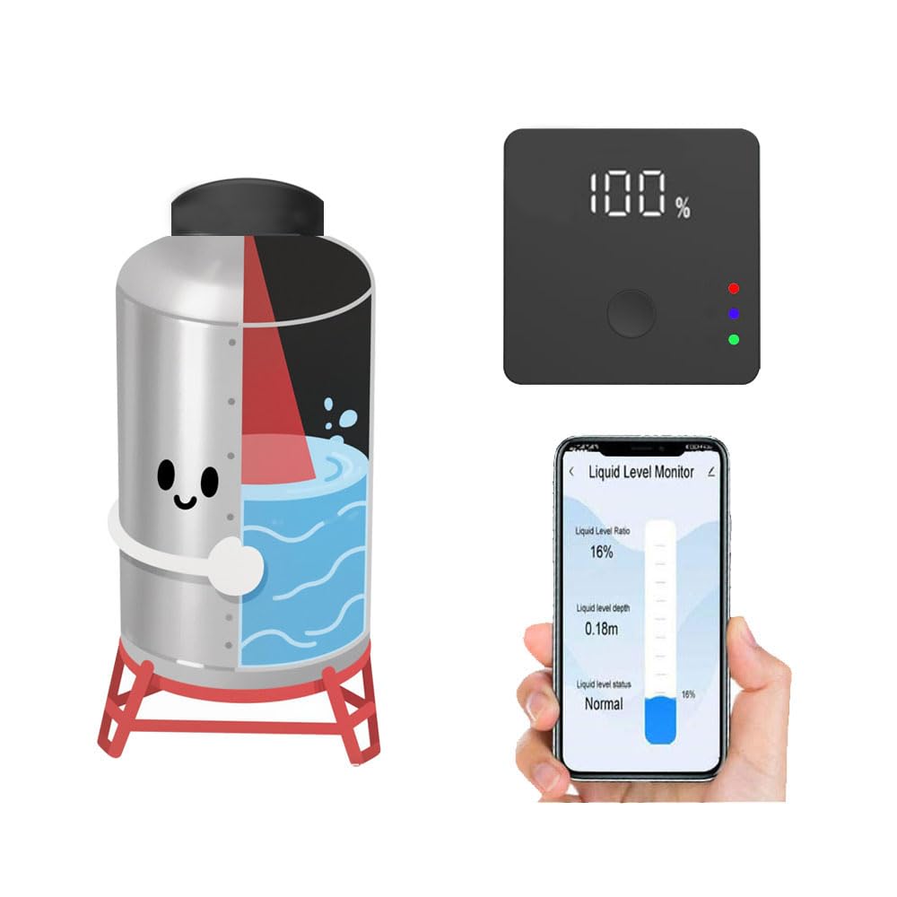 Tuya Smart Life APP and LED Display View,Chemical Tanks,Wireless Tank Level Monitor for Cistern,Well, Sump, Level Sensor, WiFi & LoRa,Smart Oil Gauge RV Fluid Alarm