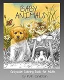 Baby Animals: Grayscale Coloring Book for Adults