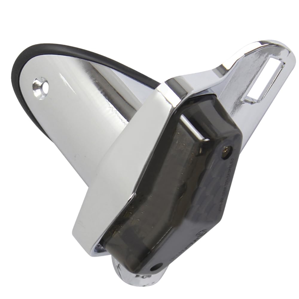 Feu Arrière Rond Noir pour Moto - Avec Support de Plaque d'Immatriculation, 12V