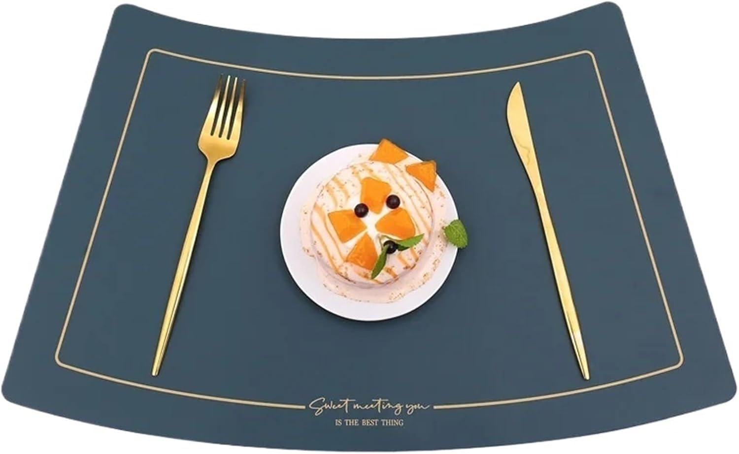 Fan Shaped Wedge Placemats Oil-Resistant Dining Table Decoration Modern Gift Green Table Mats for Home Decor(Fanlogo Pink,6pcs 27x44cm)