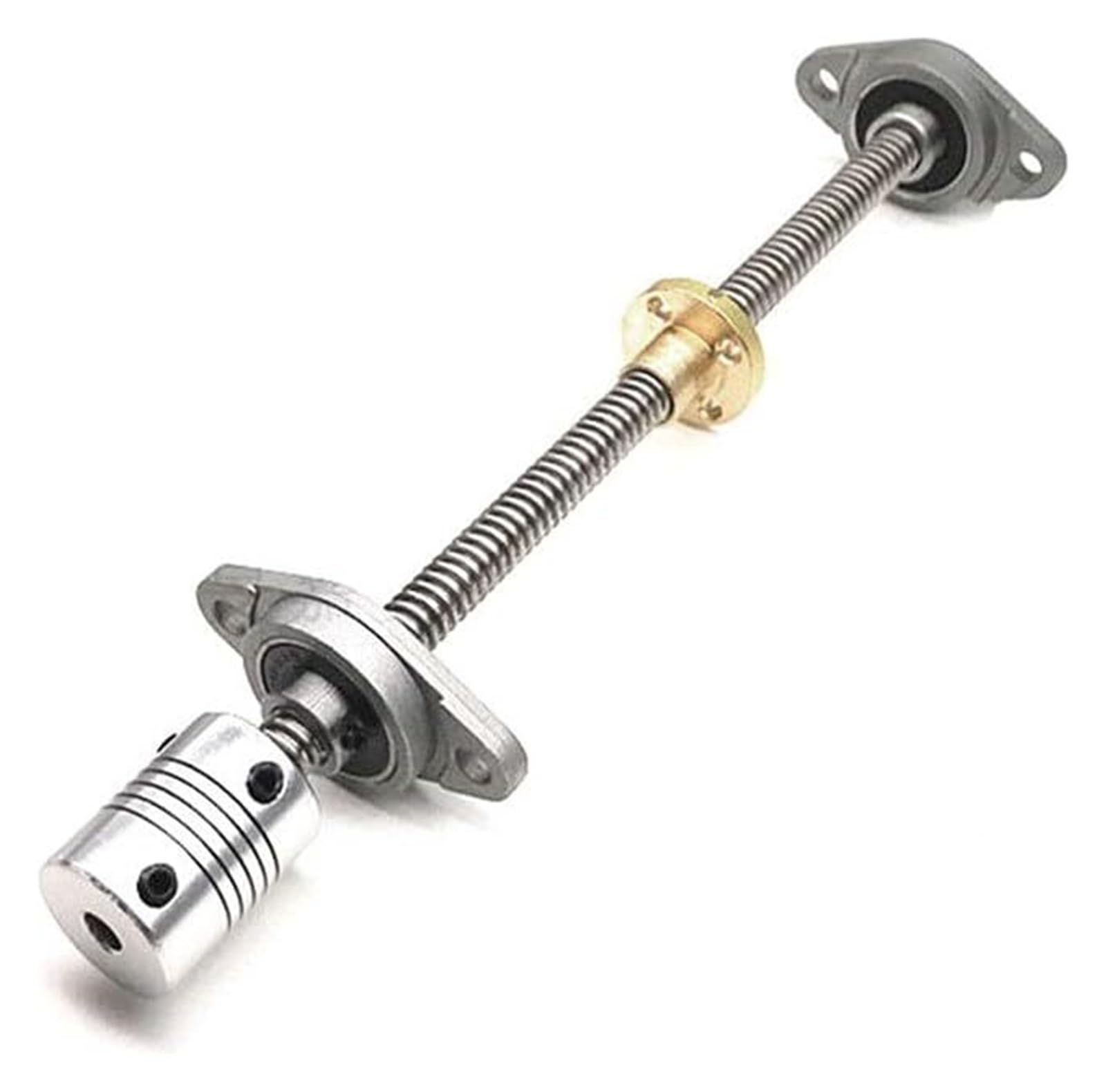 Juego de Piezas for Impresora 3D, con husillo T8 de 8 mm (150/200/300/400/500 mm), Tuerca de Cobre, Soporte de rodamiento KFL08 y Kit de Acoplamiento Flexible de 5 a 8 mm.(500mm)