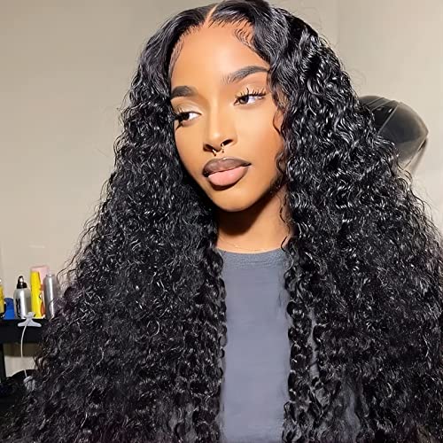 Image of ISEE Water Wave Lace Front Wig Human Hair Wear Go Glueless Wig 26 Inch