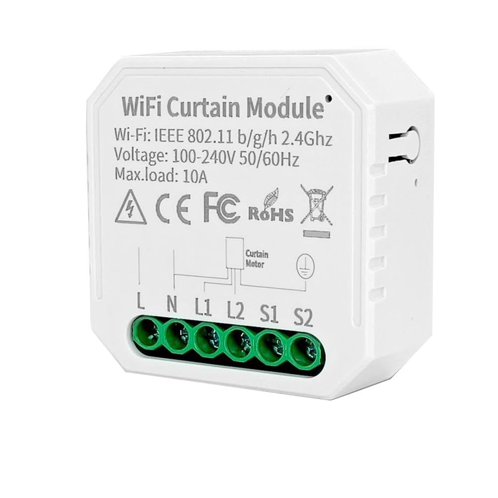 Aboiled Tuya WiFi Smart Curtain Switch APP mando a distancia plástico blanco 100-240 VAC para control de voz en casa