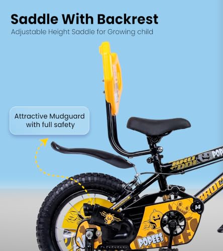 Image of BROCODE Kids Cycle for 2 to 5 Years Boys and Girls 14T Cycle for Kids with Training Wheels Front Basket High Tensile Steel Frame Adjustable Seat Single Speed Bicycle Professional Assembling Required