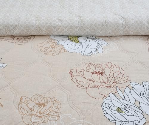 Image of Home Stylish Luxury Ultrasonic Punch AC Comforter Blanket - Quilted Microfiber Floral Pattern, Lightweight Breathable Hypoallergenic All‑Season Blanket for Bedroom, Travel (228x228 Cm) Copper