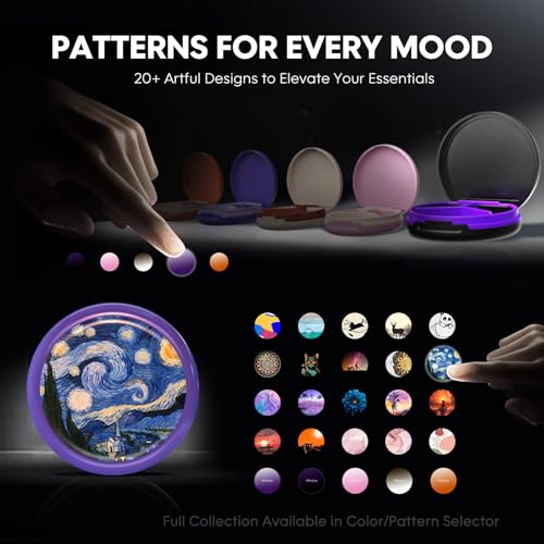 Image of Serfeymi Small Pill Case for Purse, Unique Artistic Patterns Travel Pill Box with 3 Compartments, Portable Mini Pill Organizer for Pocket, Decorative Pill Container for Purse - Purple(Serfeymi)