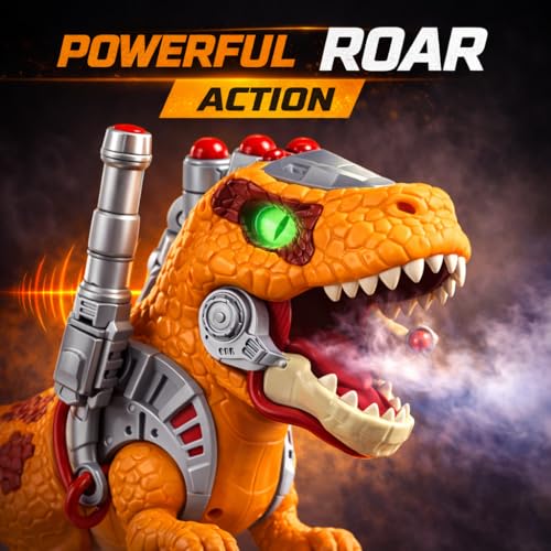 Image of Dinosaur Ride On Push Car for Little Kids, Battery Operated Push & Ride Electric Foot-to-Floor Sliding Rideable Toy Scooter with Music, Light & Smoke for Toddlers