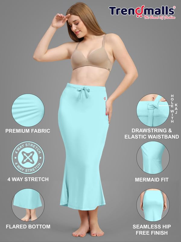 Image of TRENDMALLS Women's Polyester Spandex Saree Shapewear Petticoat for Women, Cotton Blended,Petticoat,Skirts for Women,Shape Wear Dress for Saree Shaper