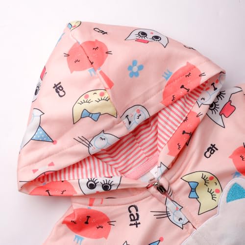 RETSUGO Girls Zip Up Hoodie Jacket Toddler Unicorn Rainbow Sweatshirt Kids Hooded Coat Casual Outerwear Size 2-7 Years4