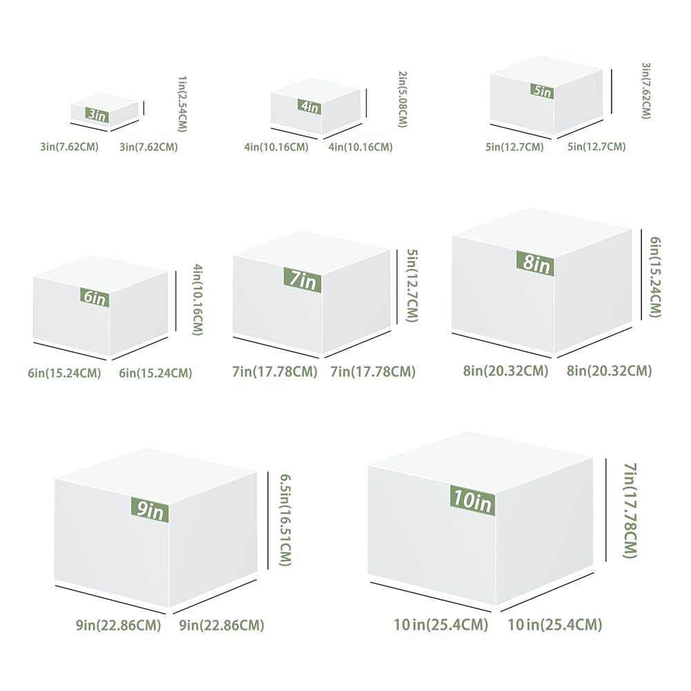 Lot de 8 Presentoir Aperitif Buffet Cube, Presentoir Gateau en Acrylique, Support Gateau polystyrene Supports de Buffet Mariage pour Traiteur, Dessert, Bijoux, Figurines, Bonbons, Aliments