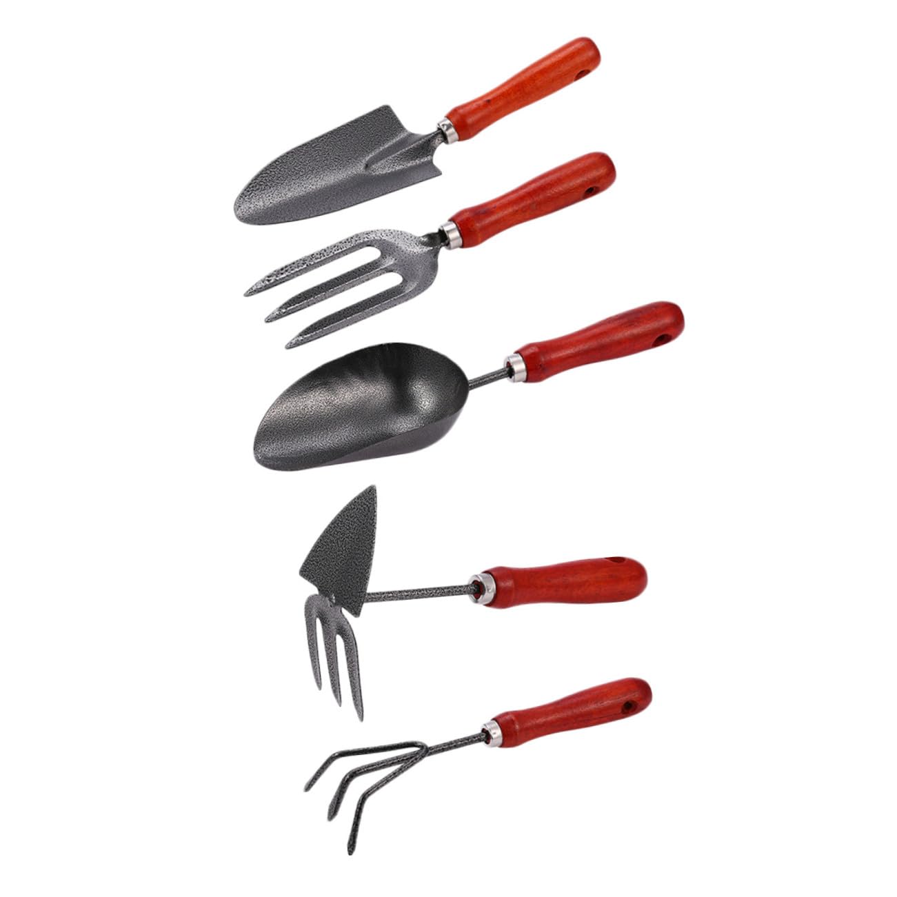Toyvian Kit Outils de Jardinage Pelle et Râteau Ergonomiques Léger en Acier Inoxydable et Entretien Facile pour Jardin Extérieur, pour Débutants