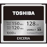 TOSHIBA コンパクトフラッシュカード 128GB EXCERIA 1000倍速 (最大読出速度150MB/s 最大書込速度120MB/s) (国内正規品) CF-EZ128