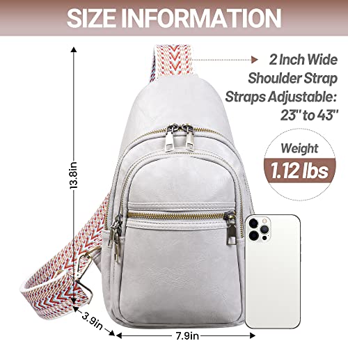 Image of Sling Bag for Women PU Leather Sling Bag Small Crossbody Sling Backpack Multipurpose Chest Bag for Women Cycling