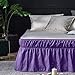 AYASW Bed Skirt Queen Size 14 inch Drop Premium Soft and Cozy 1800 Brushed Microfiber Dust Ruffle Three Fabric Sides Wrap Around with Elastic No Top Easy On Purple Holiday