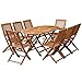 vidaXL Legno Acacia Tavolo e Sedie Pieghevoli 9 pz Tavolino Seggiole Giardino